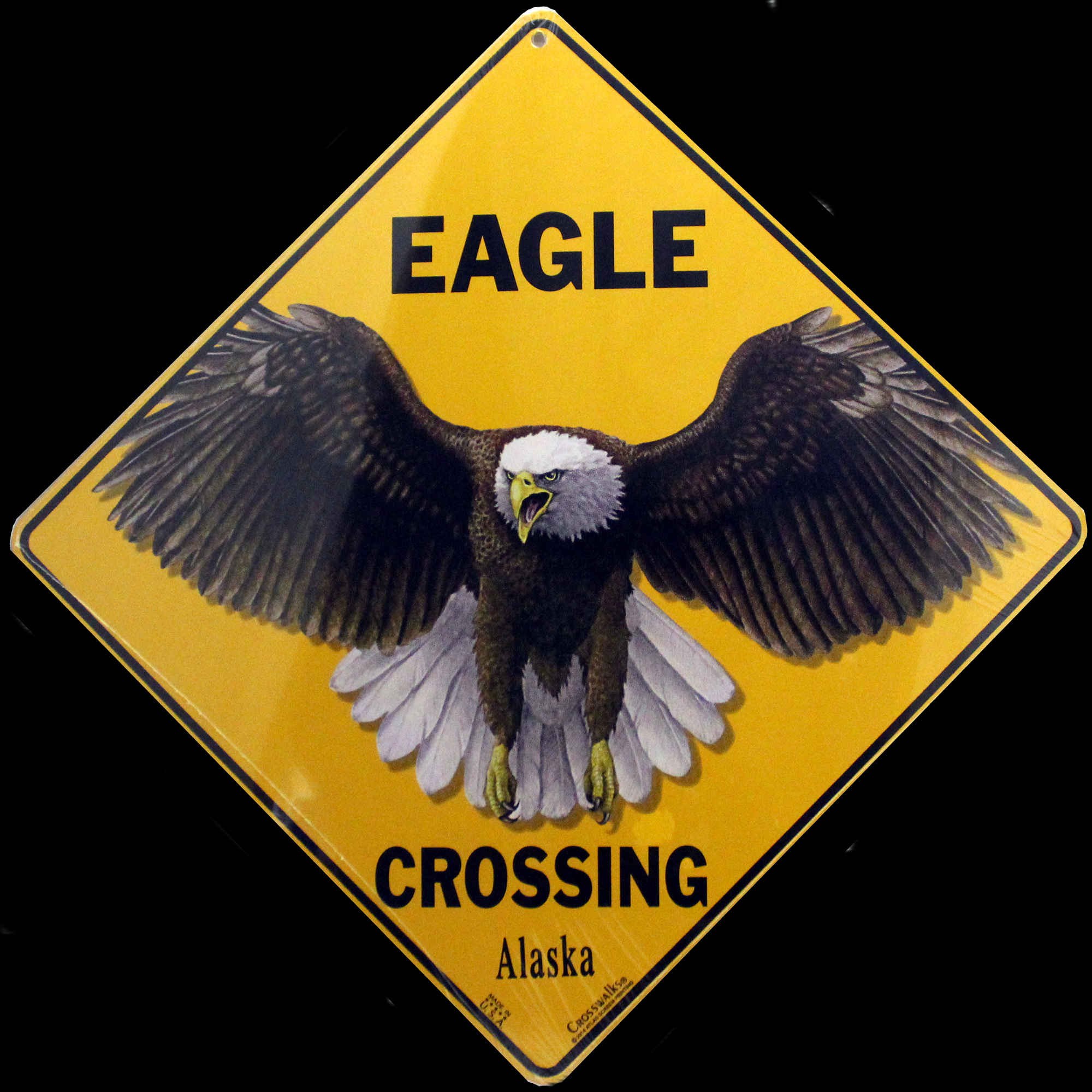 GOLDEN EAGLE CROSSING Sign 16 1/2 by 16 1/2 NEW  decor birds wildlife home signs 